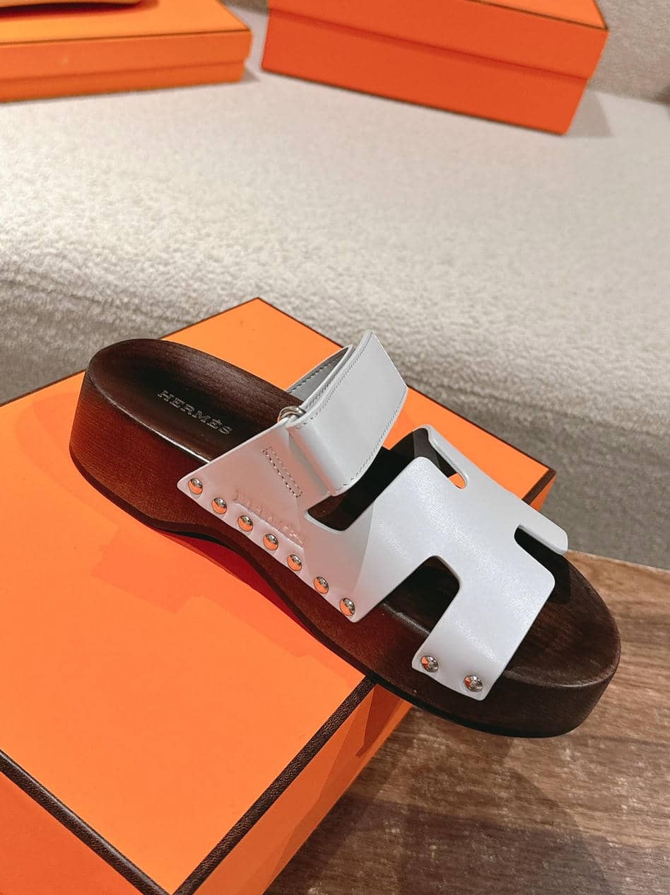 Hermes wooden sole sandals-12